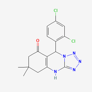 molecular formula C16H15Cl2N5O B12481611 9-(2,4-dichlorophenyl)-6,6-dimethyl-5,6,7,9-tetrahydrotetrazolo[5,1-b]quinazolin-8(4H)-one 