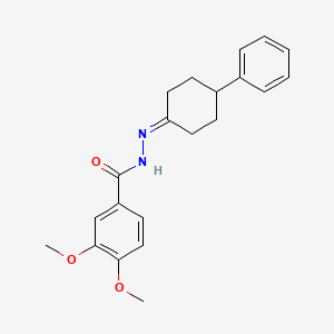 3,4-dimethoxy-N'-(4-phenylcyclohexylidene)benzohydrazide