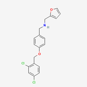 molecular formula C19H17Cl2NO2 B12481617 1-{4-[(2,4-dichlorobenzyl)oxy]phenyl}-N-(furan-2-ylmethyl)methanamine 