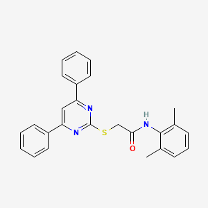 molecular formula C26H23N3OS B12481619 N-(2,6-dimethylphenyl)-2-[(4,6-diphenylpyrimidin-2-yl)sulfanyl]acetamide 