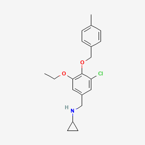 molecular formula C20H24ClNO2 B12481624 N-{3-chloro-5-ethoxy-4-[(4-methylbenzyl)oxy]benzyl}cyclopropanamine 