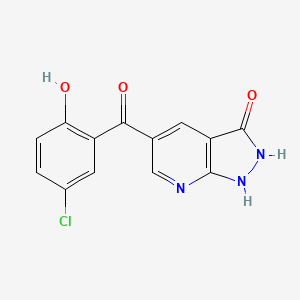 5-[(5-chloro-2-hydroxyphenyl)carbonyl]-1,2-dihydro-3H-pyrazolo[3,4-b]pyridin-3-one