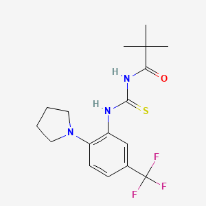 2,2-dimethyl-N-{[2-(pyrrolidin-1-yl)-5-(trifluoromethyl)phenyl]carbamothioyl}propanamide