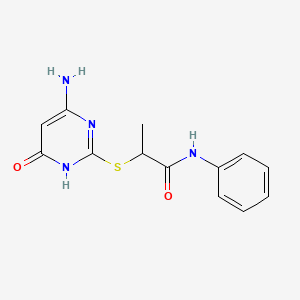 2-[(6-amino-4-oxo-1,4-dihydropyrimidin-2-yl)sulfanyl]-N-phenylpropanamide