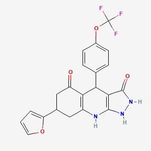 7-(furan-2-yl)-4-[4-(trifluoromethoxy)phenyl]-4,7,8,9-tetrahydro-1H-pyrazolo[3,4-b]quinoline-3,5(2H,6H)-dione