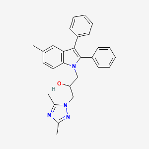 molecular formula C28H28N4O B12481730 1-(3,5-Dimethyl-1,2,4-triazol-1-yl)-3-(5-methyl-2,3-diphenylindol-1-yl)propan-2-ol 