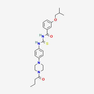 N-{[4-(4-butanoylpiperazin-1-yl)phenyl]carbamothioyl}-3-(2-methylpropoxy)benzamide