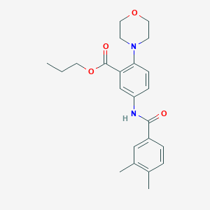 Propyl 5-{[(3,4-dimethylphenyl)carbonyl]amino}-2-(morpholin-4-yl)benzoate