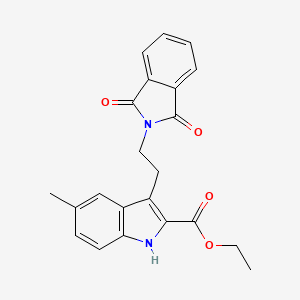 molecular formula C22H20N2O4 B12481803 ethyl 3-[2-(1,3-dioxoisoindol-2-yl)ethyl]-5-methyl-1H-indole-2-carboxylate CAS No. 55747-54-1