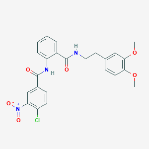 molecular formula C24H22ClN3O6 B12481806 4-chloro-N-(2-{[2-(3,4-dimethoxyphenyl)ethyl]carbamoyl}phenyl)-3-nitrobenzamide 