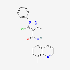 molecular formula C21H17ClN4O B12481812 5-chloro-3-methyl-N-(8-methylquinolin-5-yl)-1-phenylpyrazole-4-carboxamide 