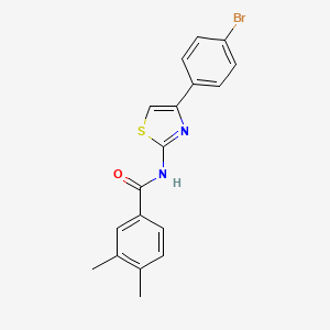 N-[4-(4-bromophenyl)-1,3-thiazol-2-yl]-3,4-dimethylbenzamide