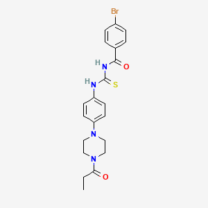 4-bromo-N-{[4-(4-propanoylpiperazin-1-yl)phenyl]carbamothioyl}benzamide