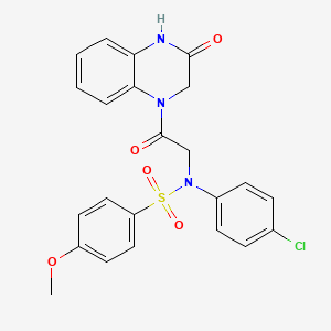 N-(4-chlorophenyl)-4-methoxy-N-[2-oxo-2-(3-oxo-3,4-dihydroquinoxalin-1(2H)-yl)ethyl]benzenesulfonamide