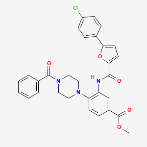 molecular formula C30H26ClN3O5 B12481865 Methyl 3-({[5-(4-chlorophenyl)furan-2-yl]carbonyl}amino)-4-[4-(phenylcarbonyl)piperazin-1-yl]benzoate 