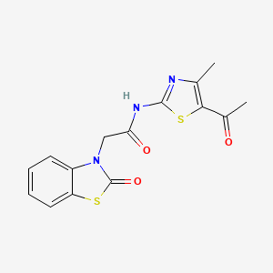 N-(5-acetyl-4-methyl-1,3-thiazol-2-yl)-2-(2-oxo-1,3-benzothiazol-3-yl)acetamide