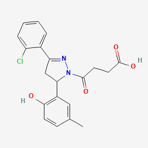 4-[3-(2-chlorophenyl)-5-(2-hydroxy-5-methylphenyl)-4,5-dihydro-1H-pyrazol-1-yl]-4-oxobutanoic acid