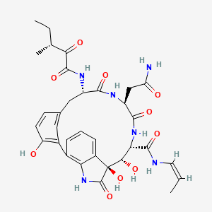 (10S,11S,12S,15S,18S)-15-(2-amino-2-oxoethyl)-10,11,23-trihydroxy-18-{[(3R)-3-methyl-2-oxopentanoyl]amino}-9,14,17-trioxo-N-[(1Z)-prop-1-en-1-yl]-8,13,16-triazatetracyclo[18.3.1.0(2,7).0(6,10)]tetracosa-1(24),2,4,6,20,22-hexaene-12-carboxamide