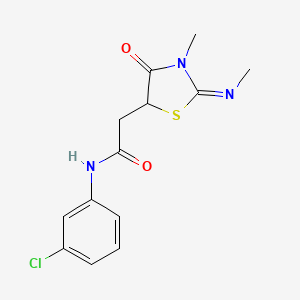 N-(3-chlorophenyl)-2-[(2Z)-3-methyl-2-(methylimino)-4-oxo-1,3-thiazolidin-5-yl]acetamide