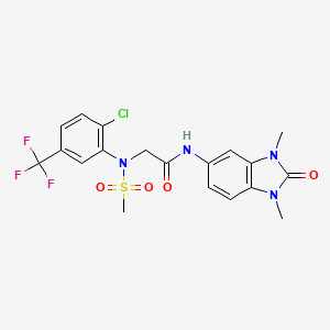 N~2~-[2-chloro-5-(trifluoromethyl)phenyl]-N-(1,3-dimethyl-2-oxo-2,3-dihydro-1H-benzimidazol-5-yl)-N~2~-(methylsulfonyl)glycinamide