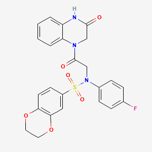 N-(4-fluorophenyl)-N-[2-oxo-2-(3-oxo-3,4-dihydroquinoxalin-1(2H)-yl)ethyl]-2,3-dihydro-1,4-benzodioxine-6-sulfonamide