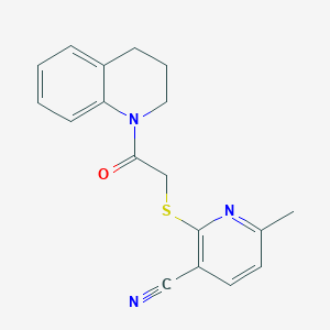 3-Pyridinecarbonitrile, 2-[[2-[3,4-dihydro-1(2H)-quinolinyl]-2-oxoethyl]thio]-6-methyl-