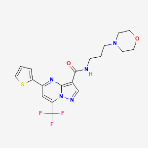 molecular formula C19H20F3N5O2S B12481997 N-[3-(morpholin-4-yl)propyl]-5-(thiophen-2-yl)-7-(trifluoromethyl)pyrazolo[1,5-a]pyrimidine-3-carboxamide 