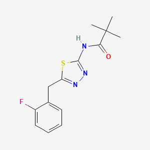 molecular formula C14H16FN3OS B12482075 N-[5-(2-fluorobenzyl)-1,3,4-thiadiazol-2-yl]-2,2-dimethylpropanamide 