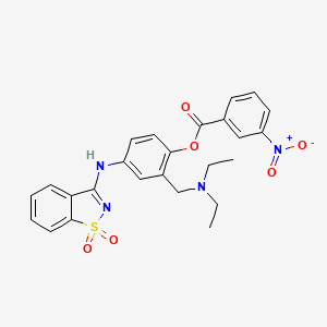 2-[(Diethylamino)methyl]-4-[(1,1-dioxido-1,2-benzothiazol-3-yl)amino]phenyl 3-nitrobenzoate