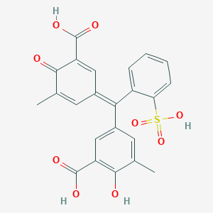 molecular formula C23H18O9S B1248211 5-[(3-Carboxy-5-methyl-4-oxocyclohexa-2,5-dien-1-ylidene)(2-sulfophenyl)methyl]-2-hydroxy-3-methylbenzoic acid 