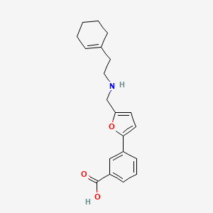 3-[5-({[2-(Cyclohex-1-en-1-yl)ethyl]amino}methyl)furan-2-yl]benzoic acid