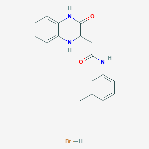 molecular formula C17H18BrN3O2 B12482127 N-(3-methylphenyl)-2-(3-oxo-1,2,3,4-tetrahydroquinoxalin-2-yl)acetamide hydrobromide 