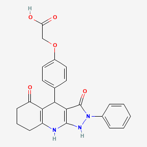 [4-(3,5-dioxo-2-phenyl-2,3,4,5,6,7,8,9-octahydro-1H-pyrazolo[3,4-b]quinolin-4-yl)phenoxy]acetic acid