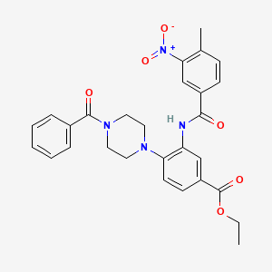 Ethyl 3-{[(4-methyl-3-nitrophenyl)carbonyl]amino}-4-[4-(phenylcarbonyl)piperazin-1-yl]benzoate