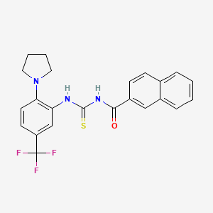 N-{[2-(pyrrolidin-1-yl)-5-(trifluoromethyl)phenyl]carbamothioyl}naphthalene-2-carboxamide