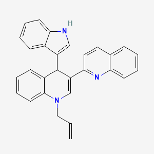 molecular formula C29H23N3 B12482202 1'-Allyl-4'-(3-indolyl)-1',4'-dihydro-2,3'-biquinolyl 