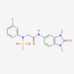 N-(1,3-dimethyl-2-oxo-2,3-dihydro-1H-benzimidazol-5-yl)-N~2~-(3-fluorophenyl)-N~2~-(methylsulfonyl)glycinamide