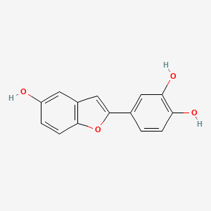 molecular formula C14H10O4 B1248222 1,2-Benzenediol, 4-(5-hydroxy-2-benzofuranyl)- CAS No. 403520-31-0