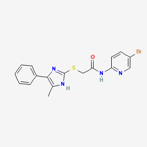 N-(5-bromopyridin-2-yl)-2-[(4-methyl-5-phenyl-1H-imidazol-2-yl)sulfanyl]acetamide