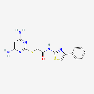 2-[(4,6-diaminopyrimidin-2-yl)sulfanyl]-N-(4-phenyl-1,3-thiazol-2-yl)acetamide