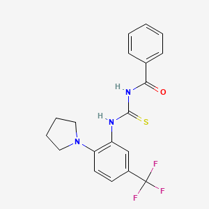 N-{[2-(pyrrolidin-1-yl)-5-(trifluoromethyl)phenyl]carbamothioyl}benzamide