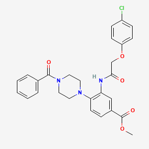 Methyl 3-{[(4-chlorophenoxy)acetyl]amino}-4-[4-(phenylcarbonyl)piperazin-1-yl]benzoate