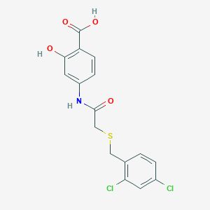 molecular formula C16H13Cl2NO4S B12482262 4-({[(2,4-Dichlorobenzyl)sulfanyl]acetyl}amino)-2-hydroxybenzoic acid 