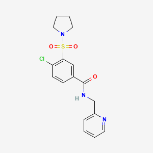 4-chloro-N-(pyridin-2-ylmethyl)-3-(pyrrolidin-1-ylsulfonyl)benzamide