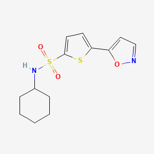 molecular formula C13H16N2O3S2 B12482279 N-cyclohexyl-5-(1,2-oxazol-5-yl)thiophene-2-sulfonamide 