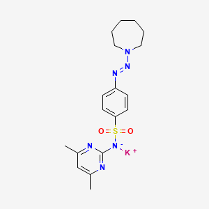 molecular formula C18H23KN6O2S B12482317 potassium ({4-[(E)-azepan-1-yldiazenyl]phenyl}sulfonyl)(4,6-dimethylpyrimidin-2-yl)azanide 