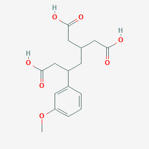 molecular formula C16H20O7 B12482326 3-(Carboxymethyl)-5-(3-methoxyphenyl)heptanedioic acid 