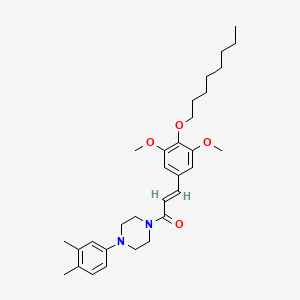 (E)-3-(3,5-Dimethoxy-4-octoxyphenyl)-1-[4-(3,4-dimethylphenyl)piperazin-1-yl]prop-2-en-1-one