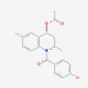 molecular formula C20H20BrNO3 B12482340 (4R)-1-[(4-bromophenyl)carbonyl]-2,6-dimethyl-1,2,3,4-tetrahydroquinolin-4-yl acetate 