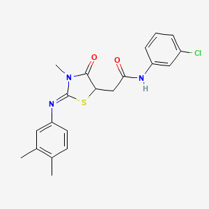 N-(3-chlorophenyl)-2-{(2Z)-2-[(3,4-dimethylphenyl)imino]-3-methyl-4-oxo-1,3-thiazolidin-5-yl}acetamide